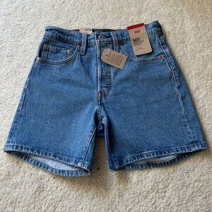 NWT Levi's 501 High Rise Stretch Mid Thigh Women Shorts Size 26